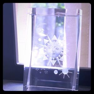 Sun and Moon Glass Decoration